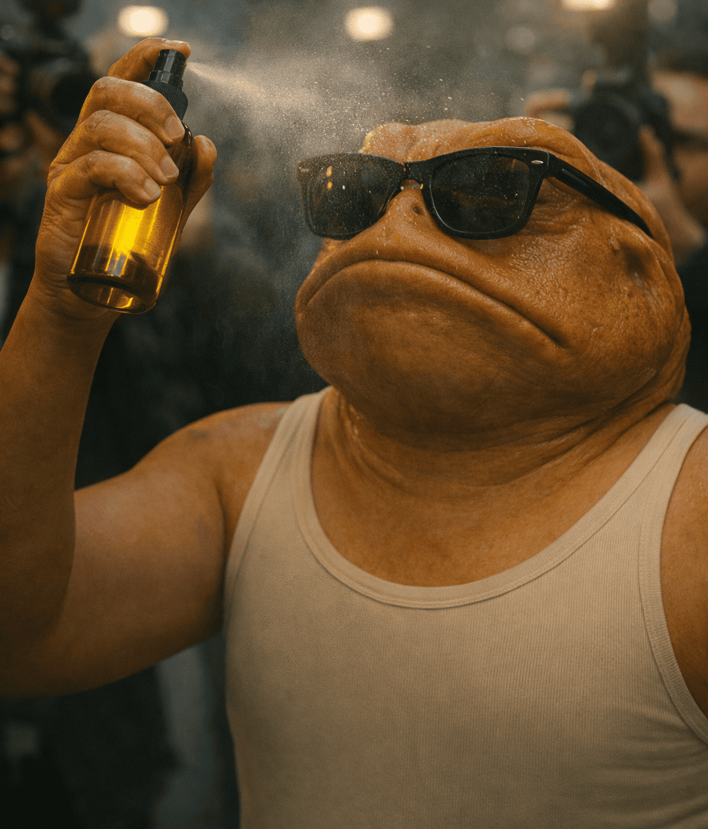Erv, the cane toad scientist, sunglasses down over his eyes